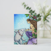 Carte Postale Sirène et ami dauphin (Debout devant)