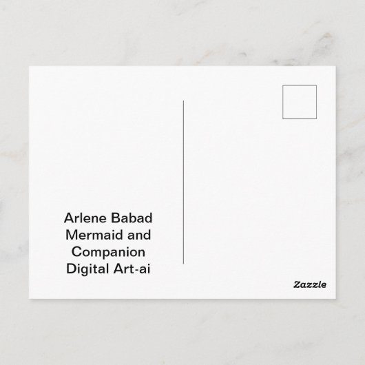 Carte Postale Sirène et compagnon, (Dos)