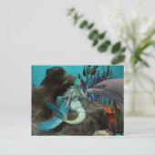 Carte Postale Sirène et dauphin sous la mer (Debout devant)