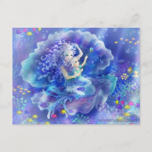 Carte Postale Sirène et enfant (Devant)