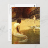 Carte Postale Sirène et enfant (Devant / Derrière)