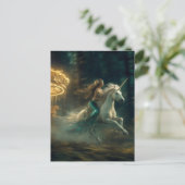 Carte Postale Sirène et Licorne (Debout devant)