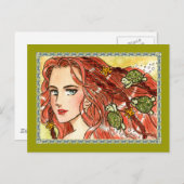 Carte Postale Sirène et tortues (Devant / Derrière)