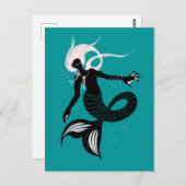 Carte Postale Sirène gothique Imaginaire foncé Créature (Devant / Derrière)