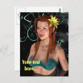 Carte Postale Sirène la nuit (Devant / Derrière)