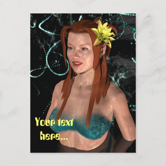 Carte Postale Sirène la nuit (Devant)