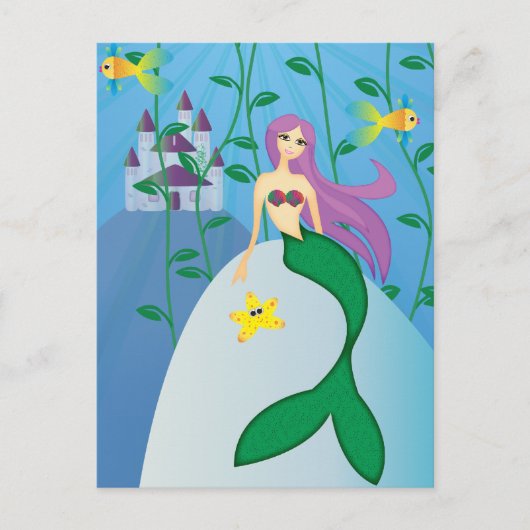 Carte Postale Sirène mignonne (Devant)