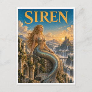 Carte Postale Sirène, Monstre de Fantaisie Gothique