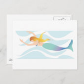 Carte Postale Sirène nageuse (Devant / Derrière)