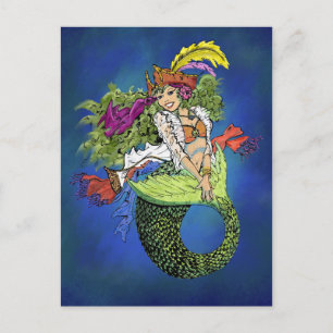 Carte Postale Sirène Pirate