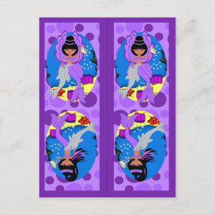 Carte Postale Sirène pourpre et Signets de la Merfaery