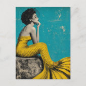 Carte Postale Sirène Rétro Unique (Devant)