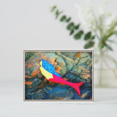 Carte Postale sirène rouge et bleue (Debout devant)
