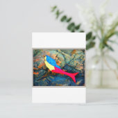 Carte Postale sirène rouge et bleue (Debout devant)