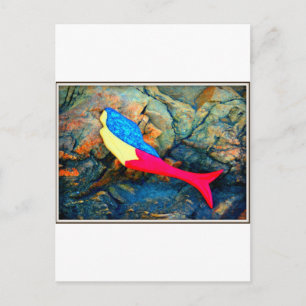 Carte Postale sirène rouge et bleue