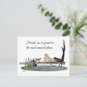 Carte Postale Sirène Sur Bateau Dock (Debout devant)