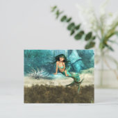 Carte postale Sirène sur le plancher océanique (Debout devant)