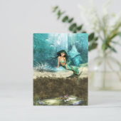 Carte postale Sirène sur le plancher océanique (Debout devant)