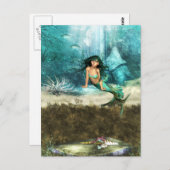 Carte postale Sirène sur le plancher océanique (Devant / Derrière)