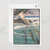 Carte Postale Sirène sur le rocher des Marooners par Alice B. Wo (Devant / Derrière)