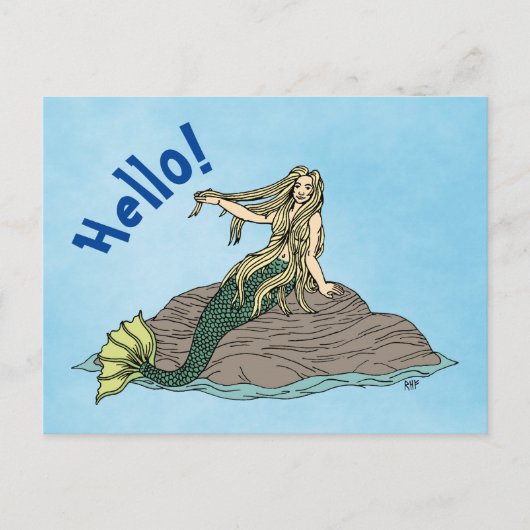 Carte Postale Sirène sur Rocks (Devant)