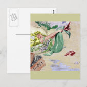 Carte Postale Sirène vintage en couleur (Devant / Derrière)