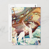 Carte Postale Sirènes et navire (Devant / Derrière)