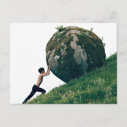 Carte postale Sisyphus Rollder Boulder up Hill (Devant)