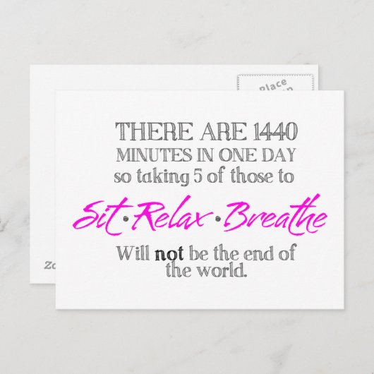Carte Postale Sit-Relax-Respire (Devant / Derrière)