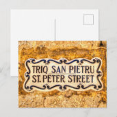 Carte Postale SITE DE LA RUE St Peter Malte (Devant / Derrière)