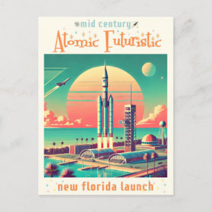 Carte Postale Site de lancement New Florida Futuriste Atomique