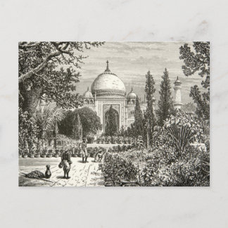 Carte Postale Site du patrimoine indien Taj Mahal Garden Agra