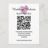 Carte Postale Site mariage Ajouter un nom Texte Code QR Minimali (Devant)