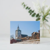 Carte Postale Site Roros, Norvège de l'UNESCO. Église et (Debout devant)