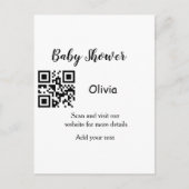 Carte Postale Site Web de Baby Shower simple code barre QR ajout (Devant)