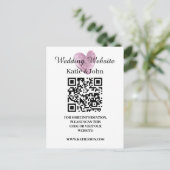 Carte Postale Site Web de Mariage Ajouter un Code QR Texte Minim (Debout devant)
