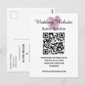 Carte Postale Site Web de Mariage Ajouter un Texte de Nom Code Q (Devant / Derrière)