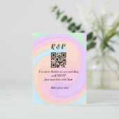 Carte Postale Site web de mariage rsvp q r code ajouter nom text (Debout devant)