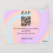 Carte Postale Site web de mariage rsvp q r code ajouter nom text (Dos)