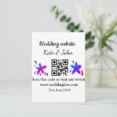 Carte Postale Site web mariage minimal simple Q R code ajouter n (Debout devant)