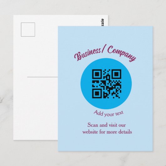 Carte Postale site web simple de société commerciale code-barres (Devant / Derrière)