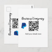 Carte Postale Site web simple d'entreprise code-barres QR ajoute (Devant / Derrière)