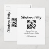 Carte Postale Site web simple pour fête de Noël code-barres QR a (Devant / Derrière)