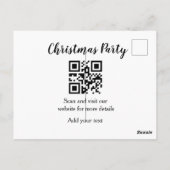 Carte Postale Site web simple pour fête de Noël code-barres QR a (Dos)