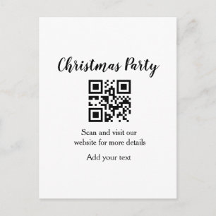 Carte Postale Site web simple pour fête de Noël code-barres QR a