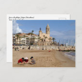 Carte Postale Sitges, Barcelone, jocs a la platja (Devant / Derrière)