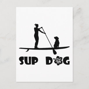 Carte Postale Sitting de chien SUP