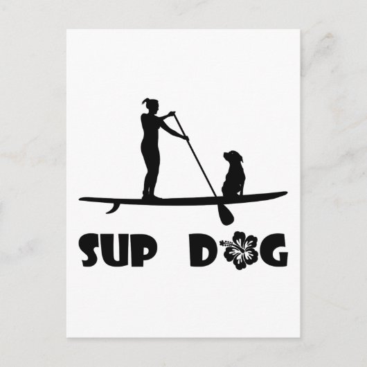 Carte Postale Sitting de chien SUP (Devant)