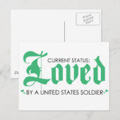 Carte Postale Situation actuelle : Aimé par un soldat américain (Devant / Derrière)