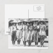 Carte Postale Six cowgirls à Cheyenne Frontier Days. (Devant / Derrière)